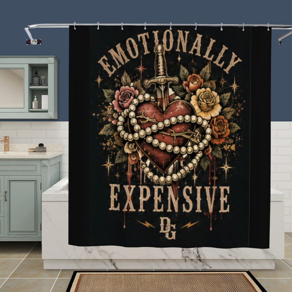 Sandy Beach bathroom decor shower curtain with ocean-inspired design, featuring sandy shores and blue waves.