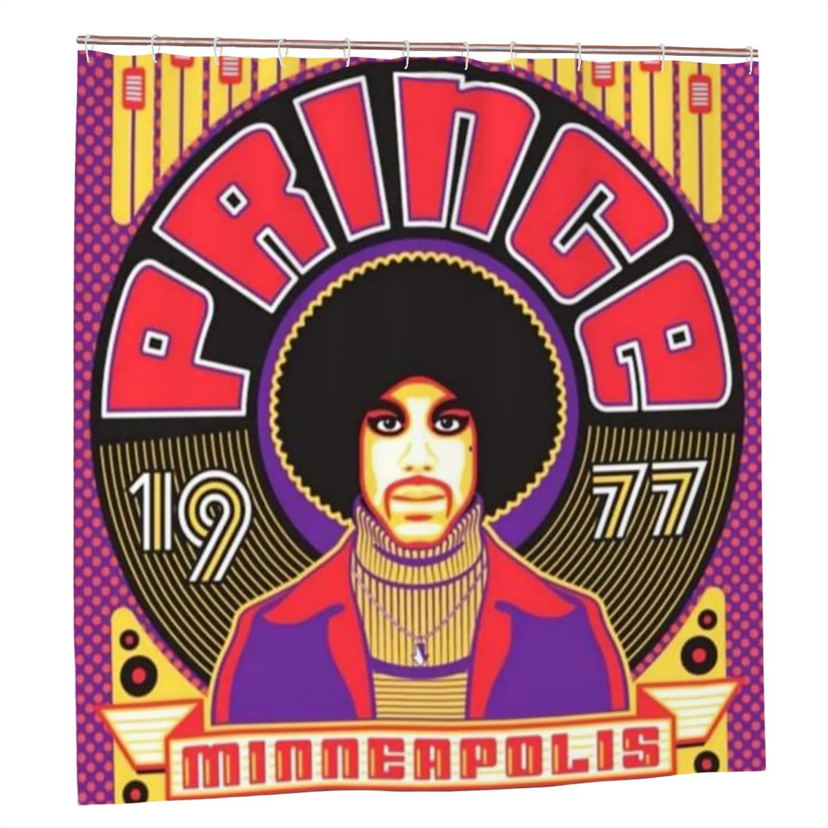 Prince Retro Portrait Shower Curtain