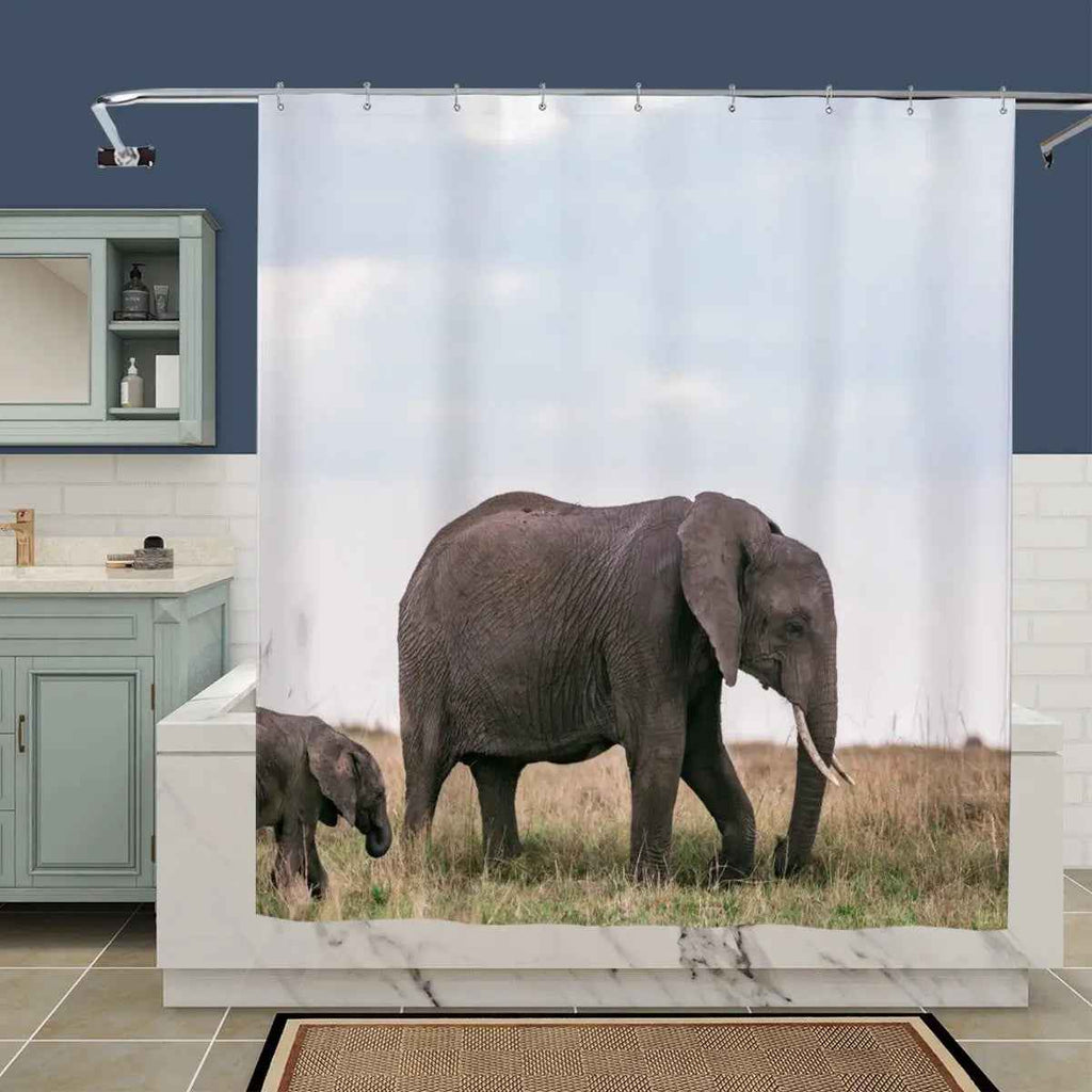 Elephant Family Shower Curtain