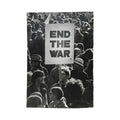 Garden decor garden flag by Sandy Beach featuring an End The War protest photo for outdoor display.