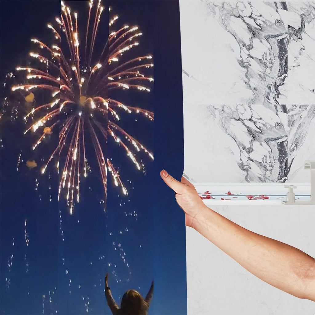 Fireworks Shower Curtain — Patriotic Celebration