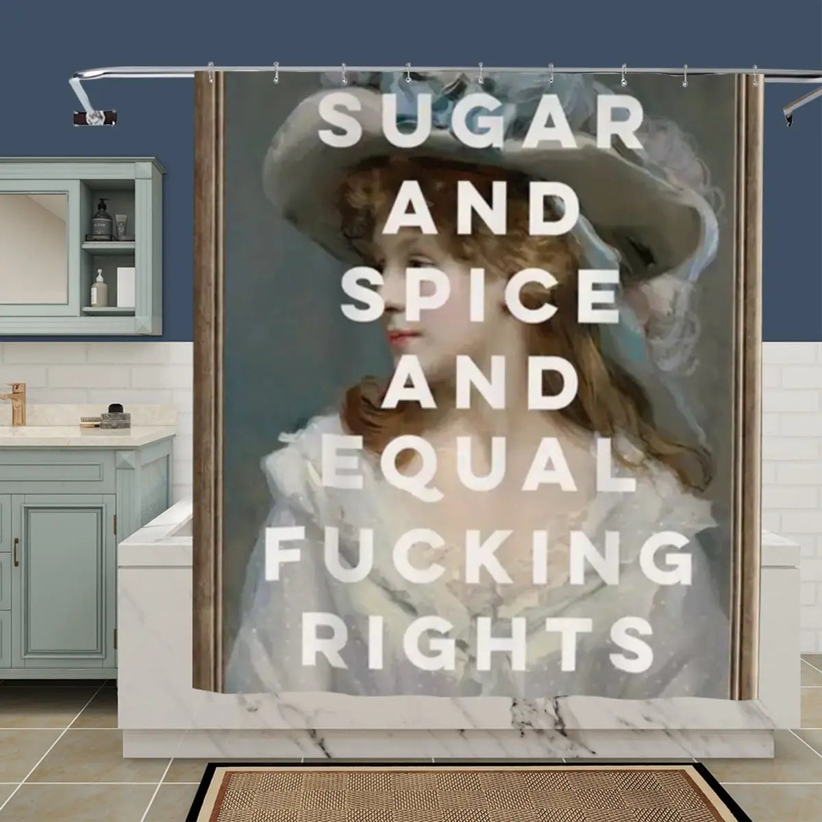 Sugar and Spice and Equal Rights Shower Curtain Sandy Beach