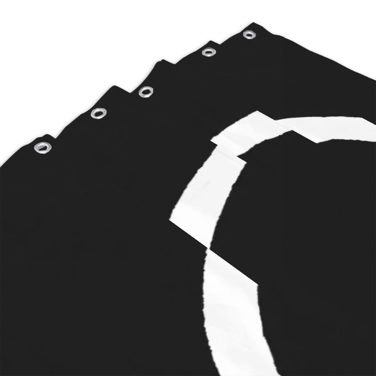 White Peace Symbol Shower Curtain