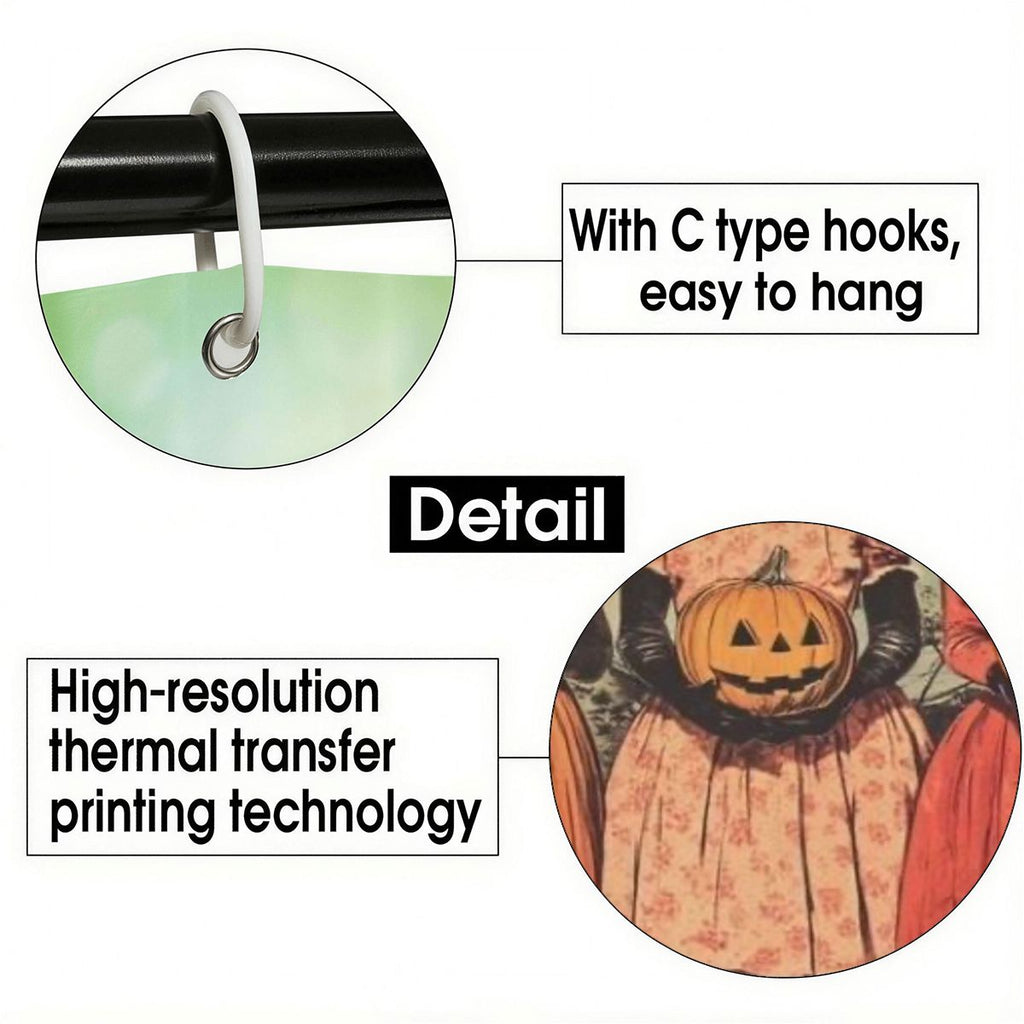 Detail view of C-type hooks for easy hanging and high-resolution thermal transfer printing.