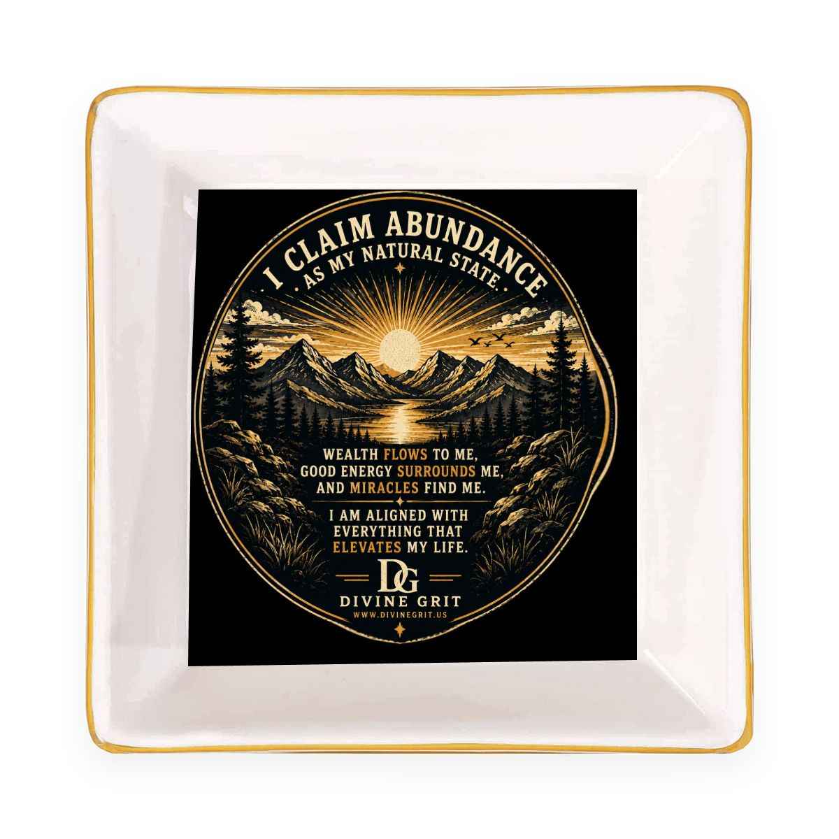 Gold Trim Jewelry Dish abundance