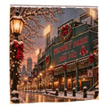 Fenway Park Christmas Shower Curtain | Boston Winter Baseball Scene