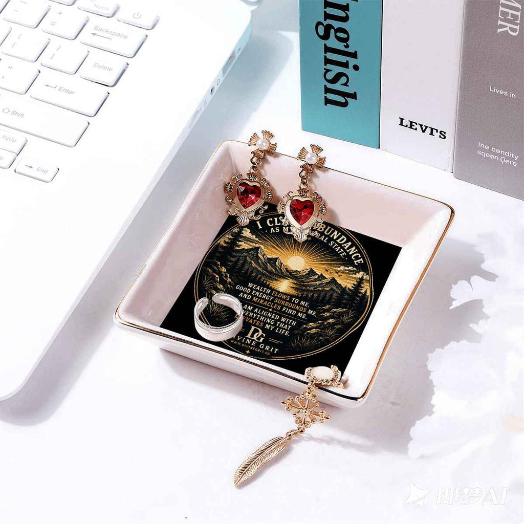 Gold Trim Jewelry Dish abundance