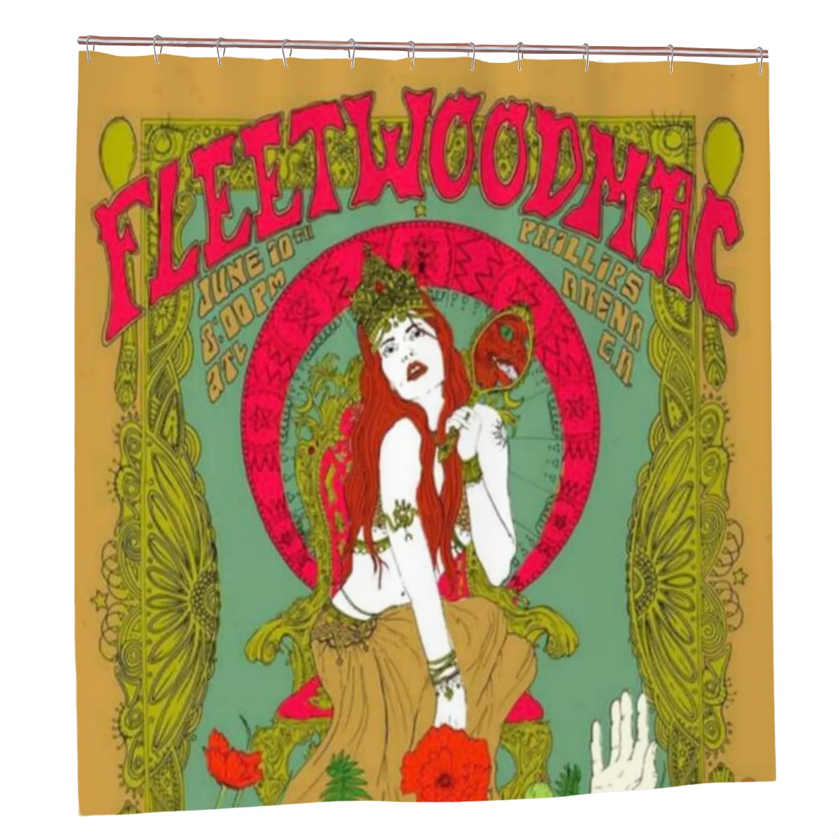 Vintage Rock Poster Shower Curtain