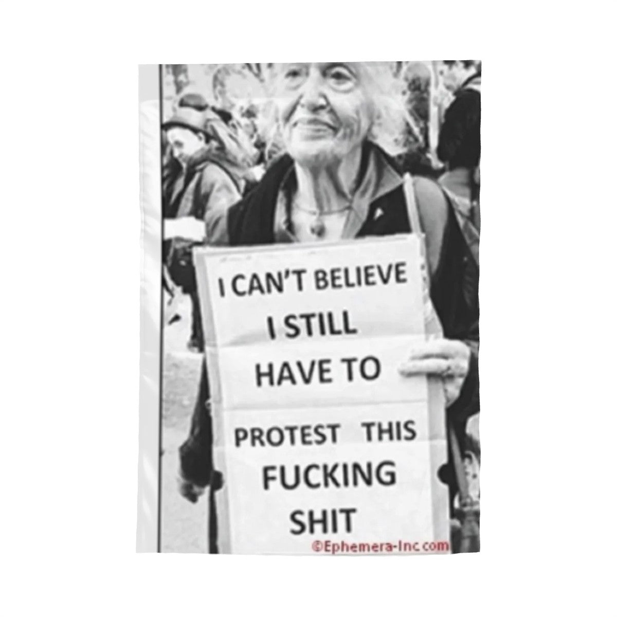 Protest Sign Older Woman Garden Flag
