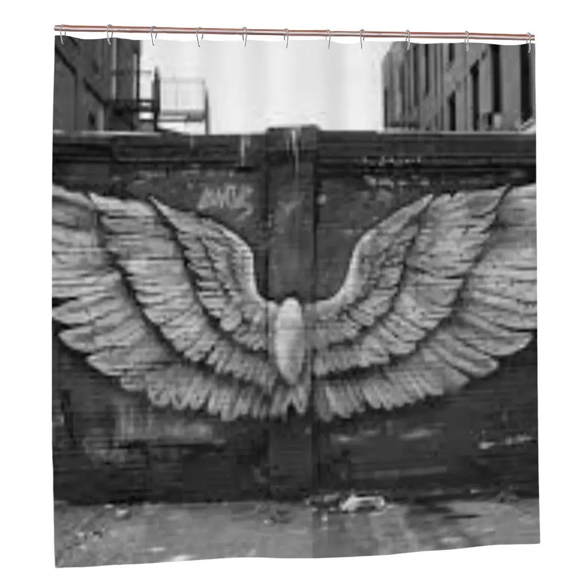 Wings Mural Shower Curtain Sandy Beach