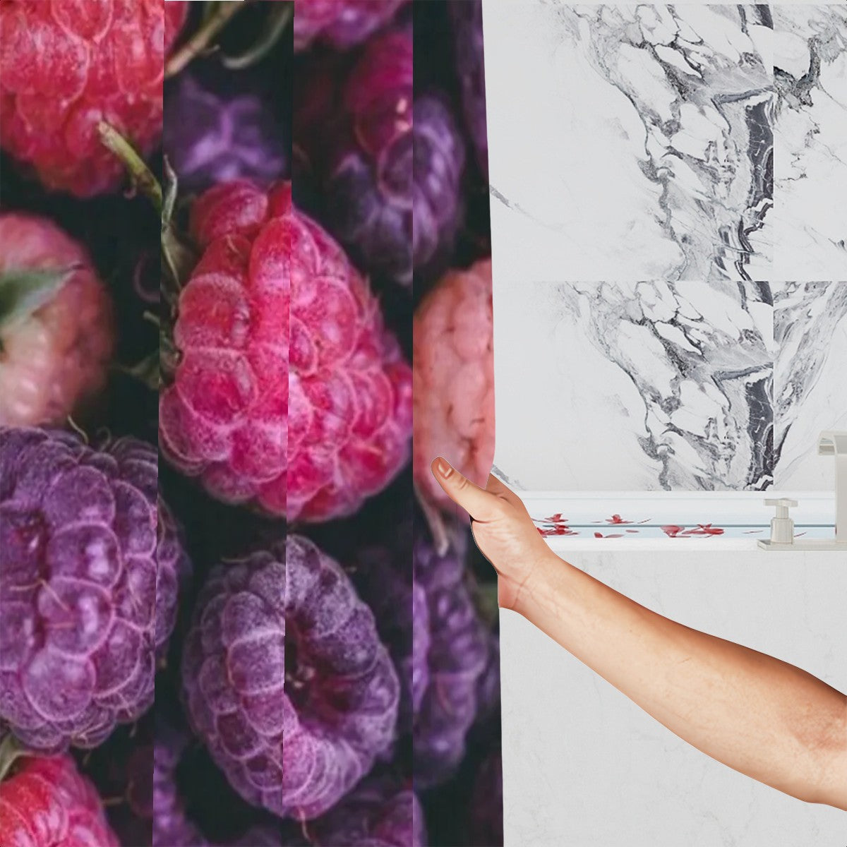 Fresh Berries Photographic Shower Curtain