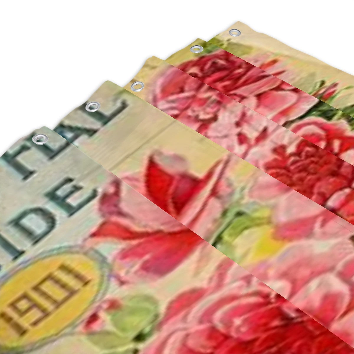 Vintage Pink Rose Botanical Shower Curtain