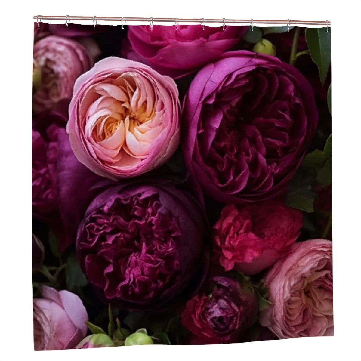 Peony Garden Shower Curtain | Magenta & Blush Floral