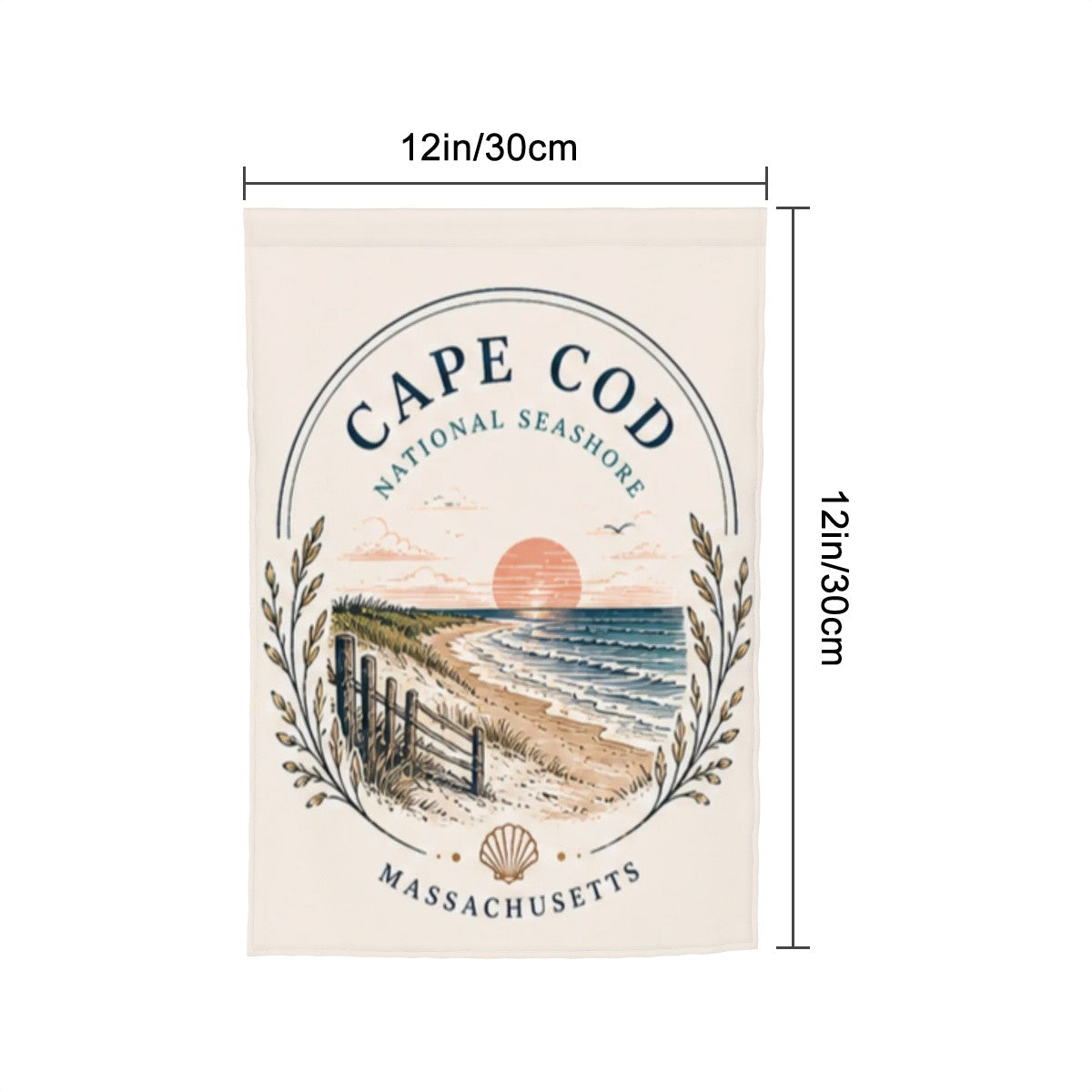 Colorful Sandy Beach garden flag outdoor yard decoration with floral and beach-themed designs for garden decor.