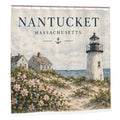 Sandy Beach bathroom decor shower curtain with a vibrant beach scene, featuring blue waves and sandy shores.