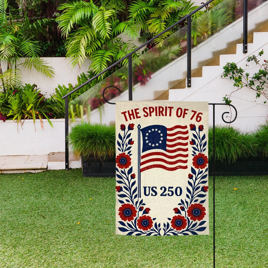 Colorful Sandy Beach garden flag yard decoration with outdoor garden decor design, suitable for enhancing garden aesthetics.