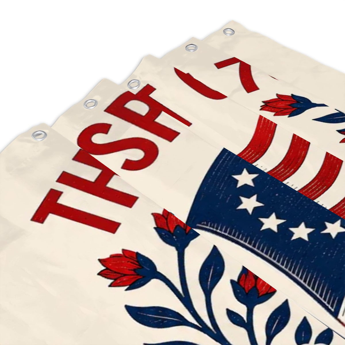 Patriotic American Shower Curtain America's 250th - Sandy Beach
