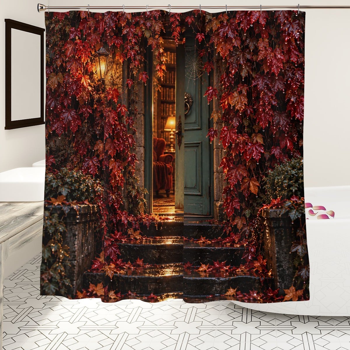 Open Door Shower Curtain - 72" x 72" Waterproof Doorway Art Print