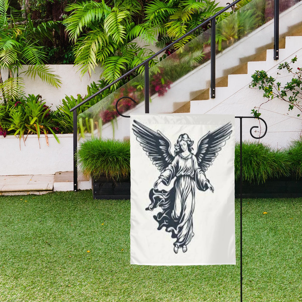 Vintage Angel garden decor flag by Sandy Beach, featuring a charming angel design suitable for outdoor garden decoration.