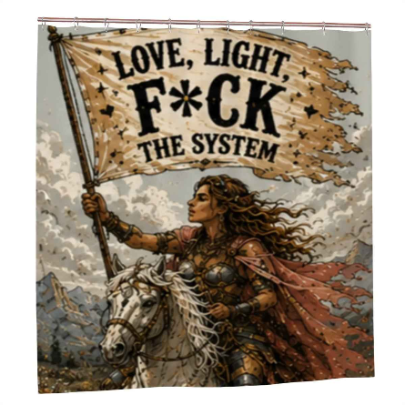 Love, Light, F*ck the System Garden Flag – Cowgirl Western Sunset Outdoor Decor