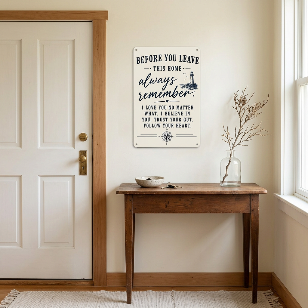 Lighthouse tin sign entryway mockup
